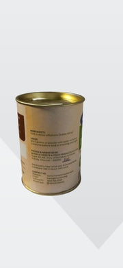 Back label of Amla Powder can showing ingredients usage and product information