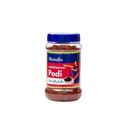 A jar of Muralis Valluli Karam Podi Red Chilli Paste on a solid white background. Muralis Andhra Velluli Karam Garlic Podi 200g
